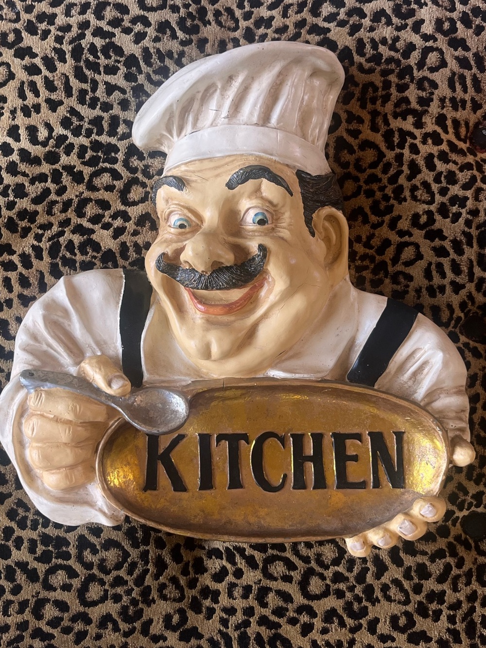 Vintage Italian Chef Kitchen Wall Decor Plaque  Resin Art
16x16”
